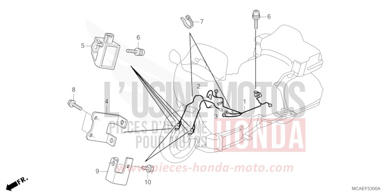 FAISCEAU DE SAC GONFLABLE de Gold Wing GRAPHITE BLACK (NHB01) 2014
